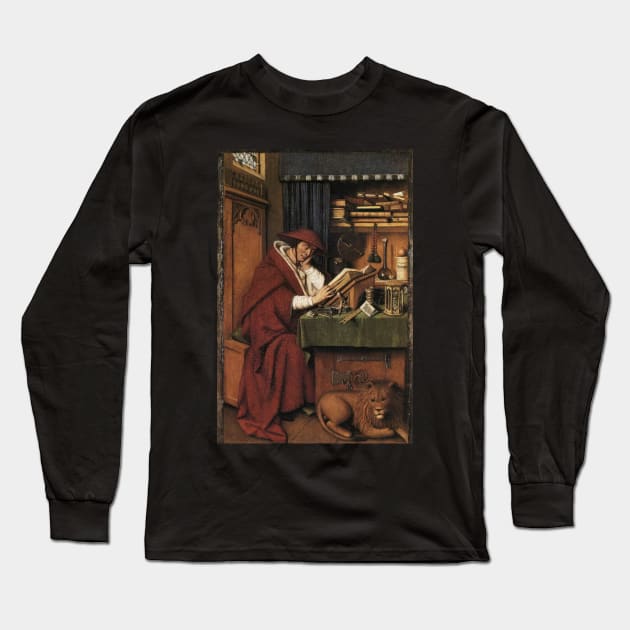 st jerome in his study 1432 - Jan van Eyck Long Sleeve T-Shirt by Kollagio